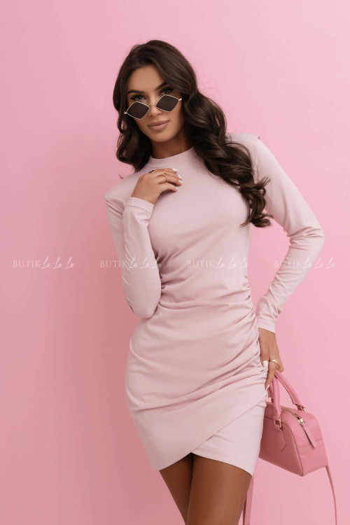 Sukienka z marszczniem pudrowa Figo 1