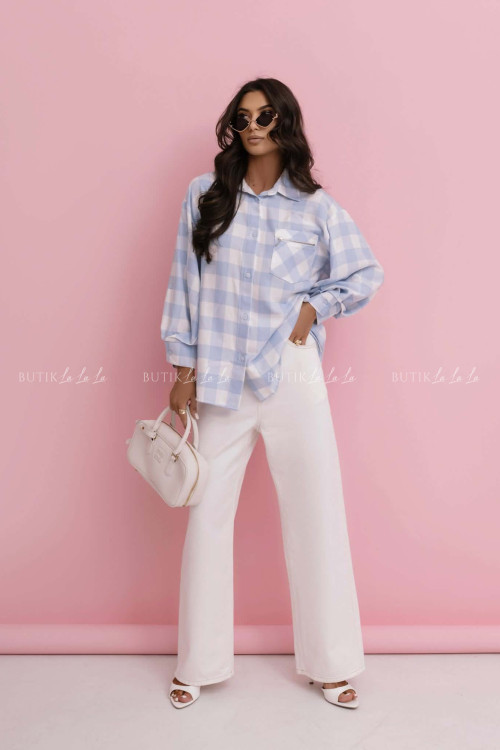 Koszula w kratę błękitna Marinera 1