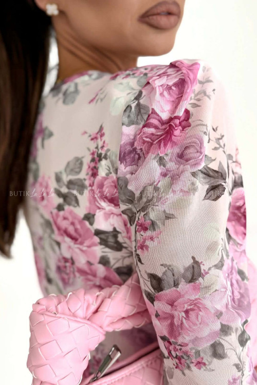 Bluzka z siateczką w kwiatowy print Selfie 2