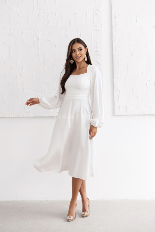 Sukienka satynowa biała Camelia