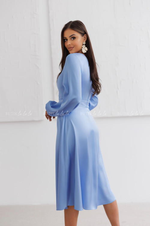 Sukienka satynowa niebieska Camelia