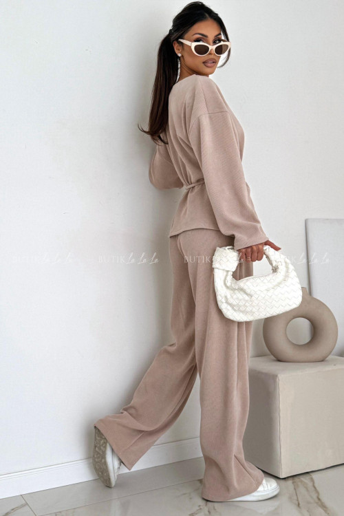Komplet z miękkiego sztruksu beżowy Glam 3