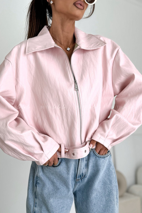 Kurtka z eko skóry jasno różowa Fonos