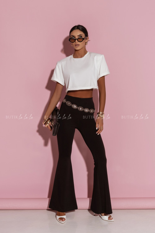 Spodnie z rozszerzana nogawka brązowe Denwers