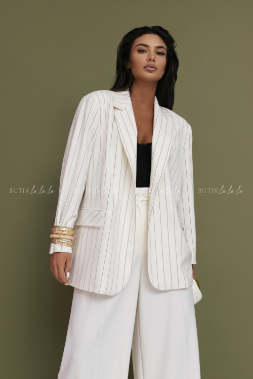 Marynarka biała w paski Hanna 1