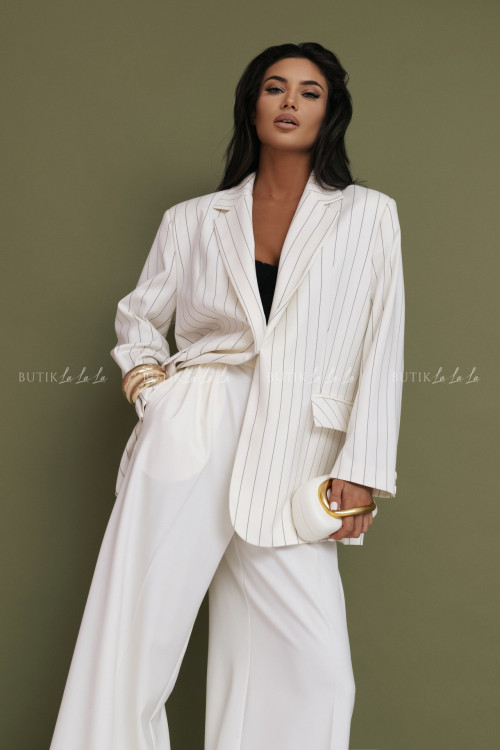 Marynarka biała w paski Hanna 2