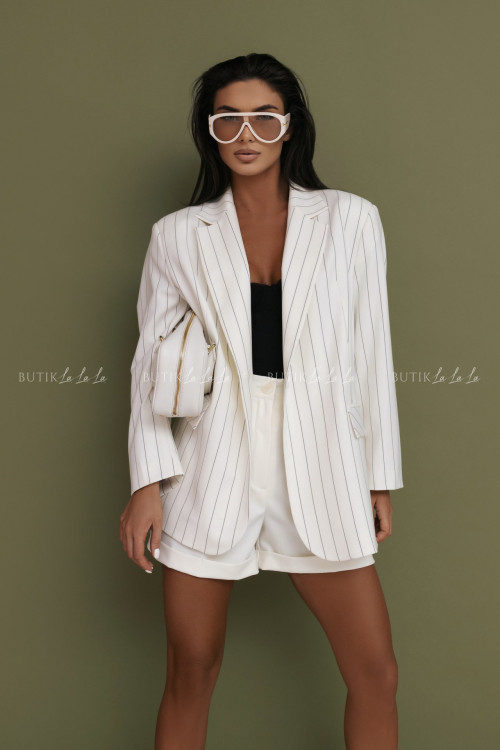 Marynarka biała w paski Hanna