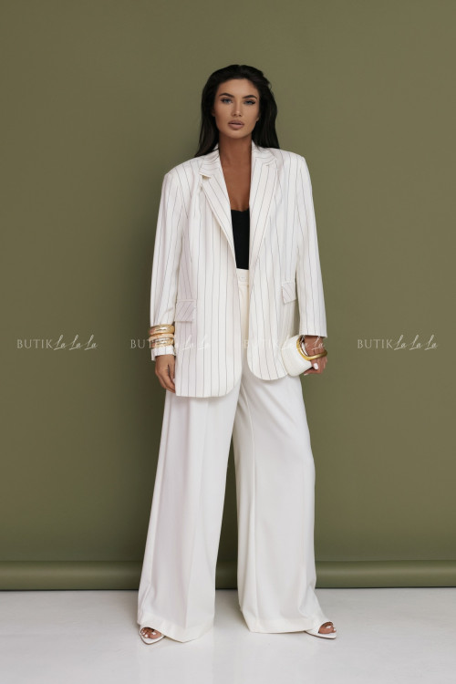 Marynarka biała w paski Hanna 3