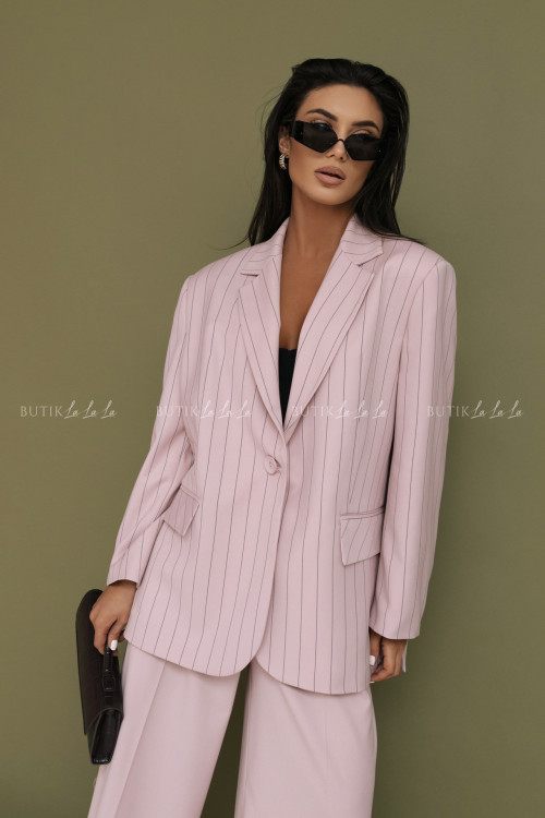 Marynarka różowa w paski Hanna