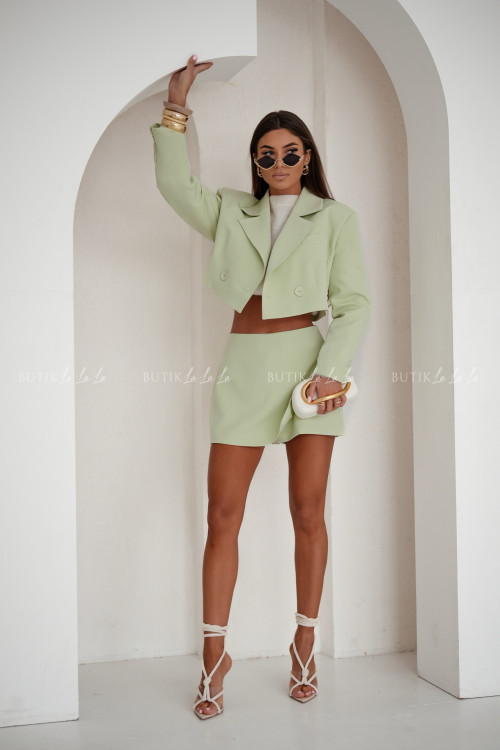 Marynarka o krószym kroju seledynowa Davne