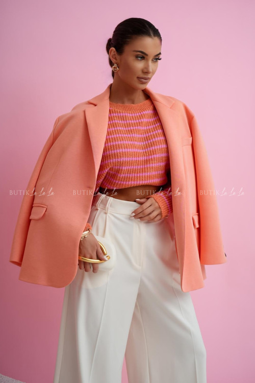 Spodnie z szeroką nogawką kremowe Bermud 2