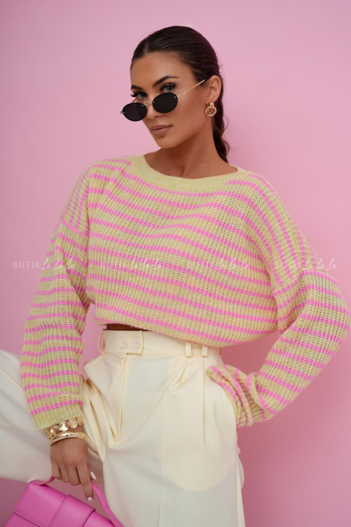 Spodnie z szeroką nogawką żółte Bermud 2