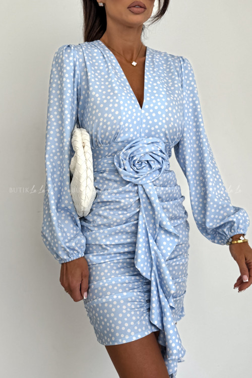 Sukienka mini marszczona w grochy Molly 3