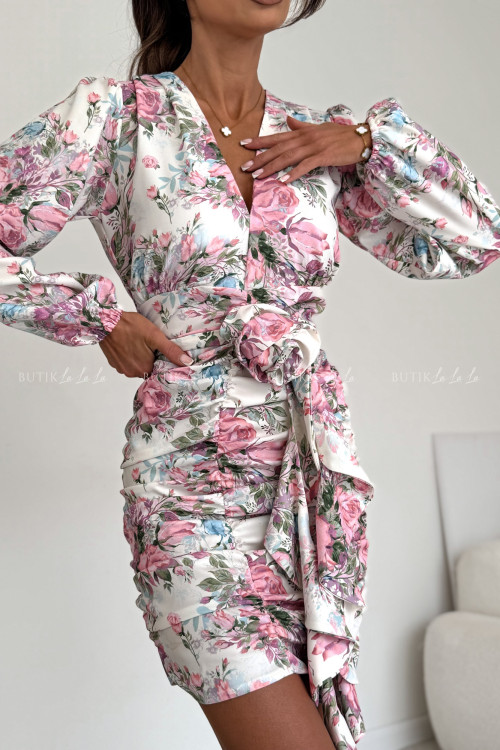 Sukienka biała w kwiatowy print Molly 5