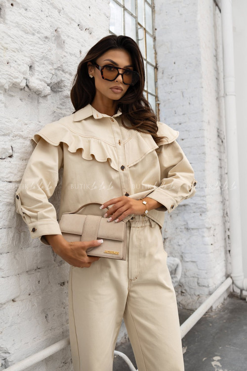 Koszula jeansowa beżowa Falisa