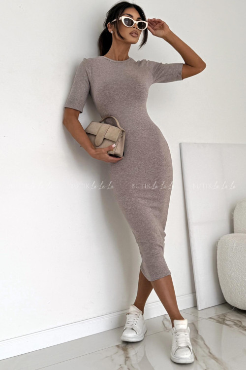 Sukienka dzianinowa kawowa Firie