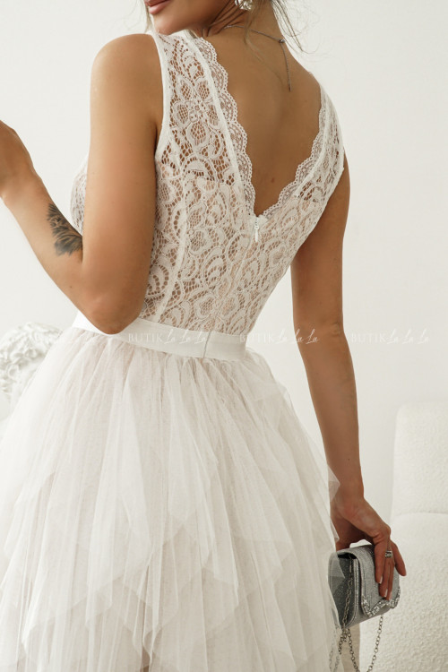 Sukienka mini tiulowa biała Lucie 1