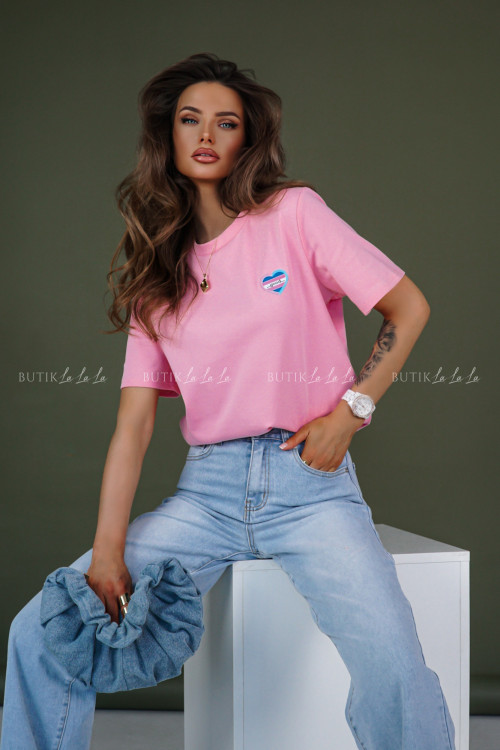 Bluzka na krótki rękaw różowa Mino 1