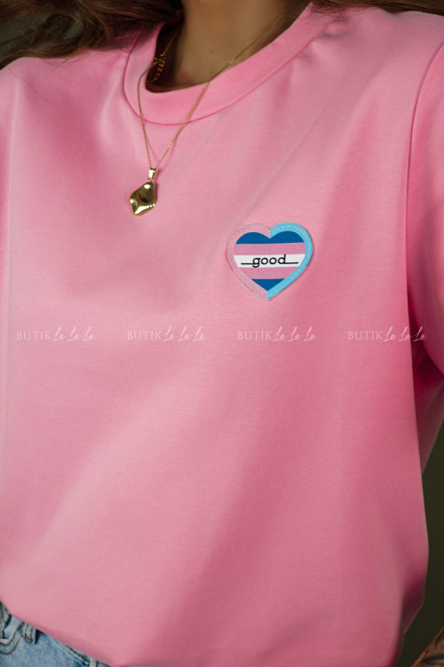 Bluzka na krótki rękaw różowa Mino