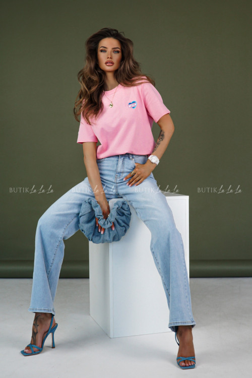 Bluzka na krótki rękaw różowa Mino 2