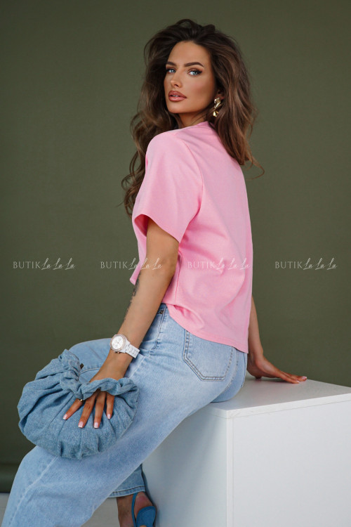 Bluzka na krótki rękaw różowa Mino 4