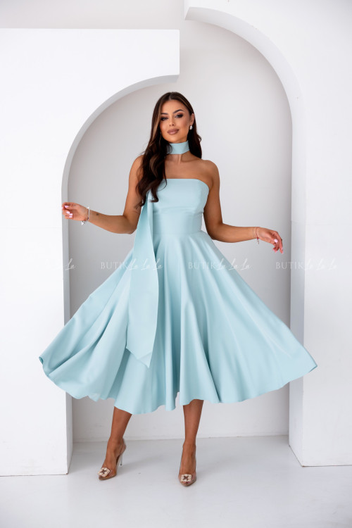 Sukienka midi z szalem pistacjowa Negra