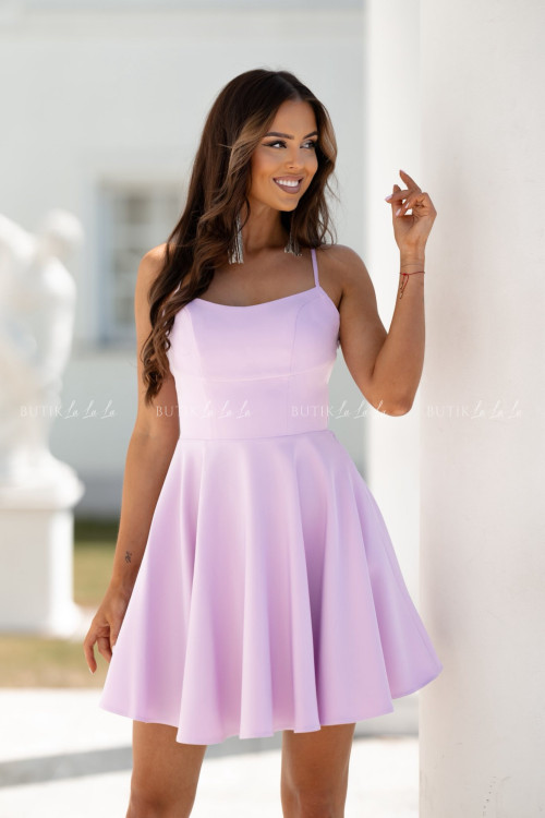 Sukienka mini z wiązaniem na plecach wrzosowa Bonita