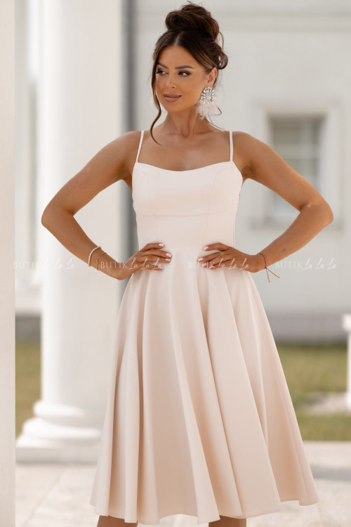 Sukienka midi jasno beżowa Felicita